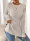Side Slit Striped Long Sleeve T-Shirt nicholesgifts
