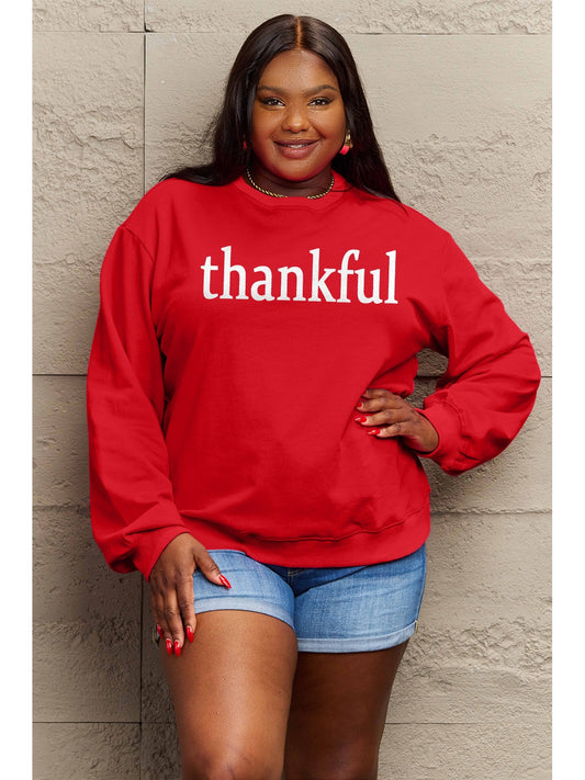 Simply Love Full Size THANKFUL Graphic Sweatshirt nicholesgifts