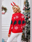 Women Christmas Tree Round Neck Long Sleeve Sweater nicholesgifts