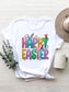 HAPPY EASTER Round Neck Short Sleeve T-Shirt nicholesgifts