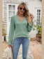 Eyelet Lace Trim Flounce Sleeve Blouse nicholesgifts