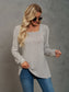 Heathered Square Neck Long Sleeve T-Shirt nicholesgifts