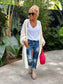 Letter Dropped Shoulder Long Sleeve Cardigan nicholesgifts