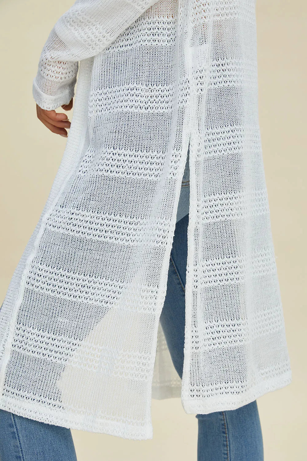 Double Take Full Size Open Front Longline Cardigan NicholesGifts