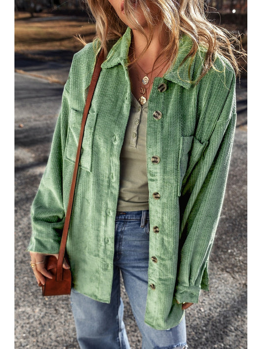 Women Button Up Long Sleeve Jacket nicholesgifts