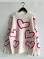 Heart Pattern Long Sleeve Sweater nicholesgifts
