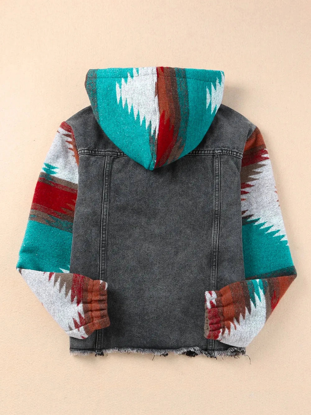 Drawstring Hooded Pocketed Denim Jacket nicholesgifts