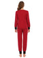 Round Neck Top and Pants Lounge Set nicholesgifts