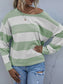 Striped Casual Long Sleeve Knit Top nicholesgifts