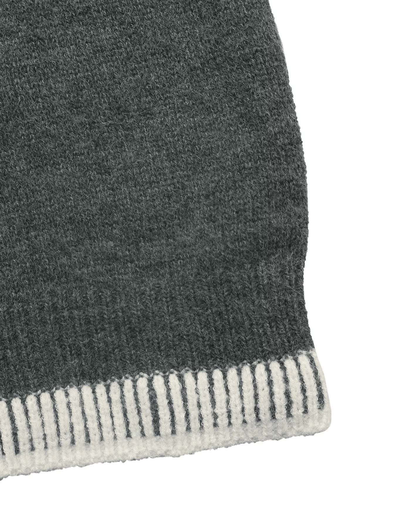 Contrast Trim Quarter Zip Hooded Sweater
