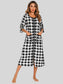 Round Neck Three-Quarter Sleeve Midi Night Dress nicholesgifts