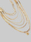 Women 18K Gold-Plated Stainless Steel Multi-Layer Necklace nicholesgifts