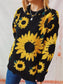 Sunflower Dropped Shoulder Long Sleeve Sweater nicholesgifts