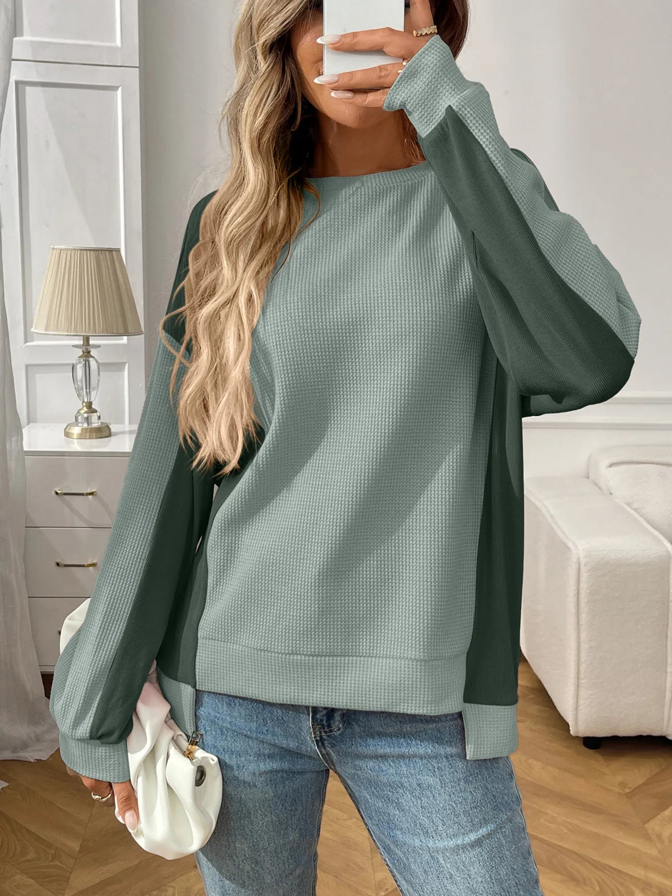 Color Block Long Sleeve Sweatshirt