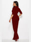 Mock Neck Tie-Waist Half Sleeve Jumpsuit nicholesgifts