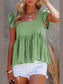 Full Size Ruffled Square Neck Cap Sleeve Blouse nicholesgifts