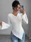 Cowl Neck Ribbed Knit T-Shirt nicholesgifts