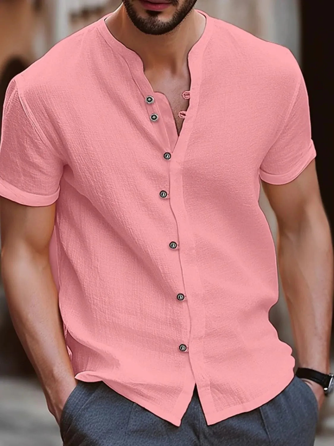 Men's Full Size Button Up Short Sleeve Shirt Plus Size NicholesGifts