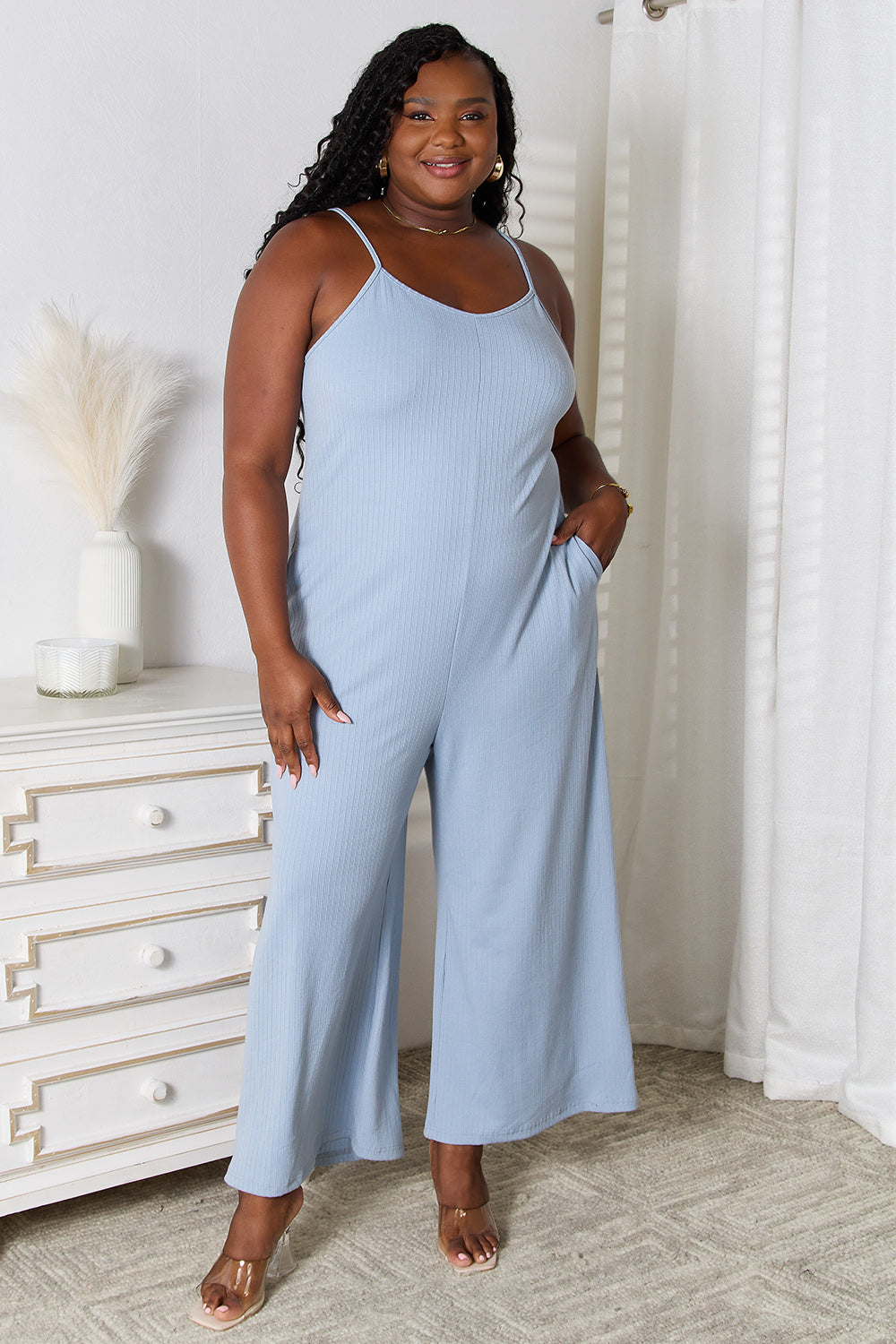 Basic Bae Full Size Spaghetti Strap V-Neck Jumpsuit nicholesgifts