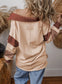 Color Block Striped Johnny Collar Sweatshirt nicholesgifts