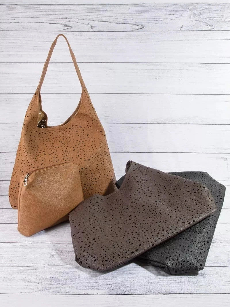 Fame Intricate Cutout Motif Leather Shoulder Bag nicholesgifts