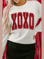 Women Valentine’s Day XOXO Glitter Round Neck Sweatshirt nicholesgifts