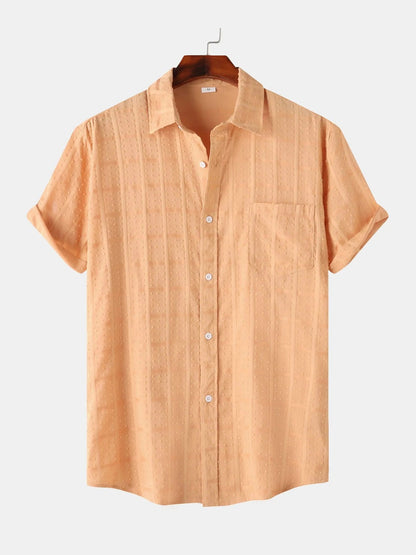 Men's Casual Short Sleeve Button Down Shirt nicholesgifts