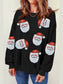 Sequin Santa Patch Round Neck Sweatshirt nicholesgifts