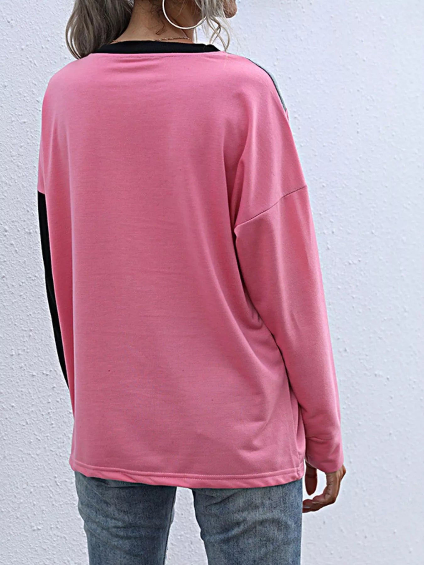 Color Block Casual Round Neck Sweatshirt nicholesgifts