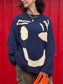 Contrast Drop Shoulder Long Sleeve Sweater nicholesgifts