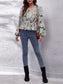 Floral V-Neck Balloon Sleeve Blouse nicholesgifts