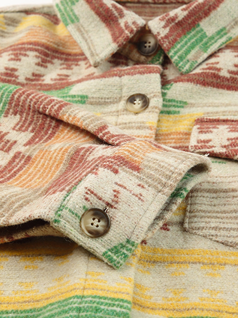 Geometric Button Down Collared Jacket nicholesgifts