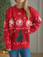 Christmas Element Round Neck Long Sleeve Sweater nicholesgifts
