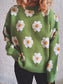 Flower Round Neck Long Sleeve Sweater nicholesgifts