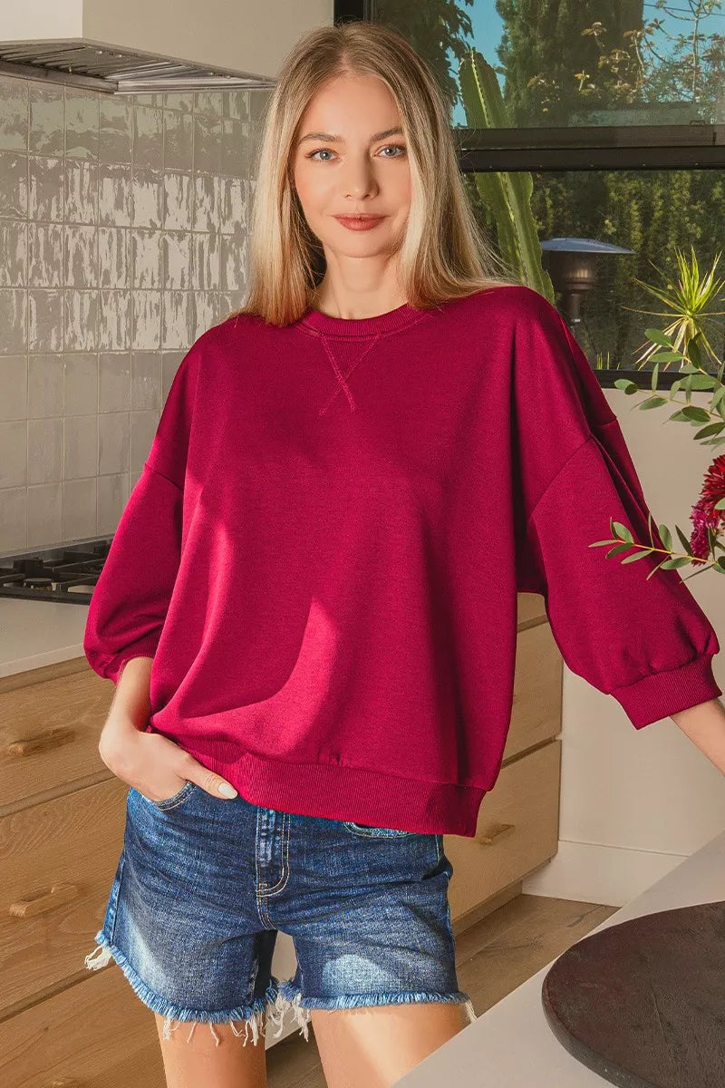 Zenana Scuba Dolman Sleeve Sweatshirt nicholesgifts