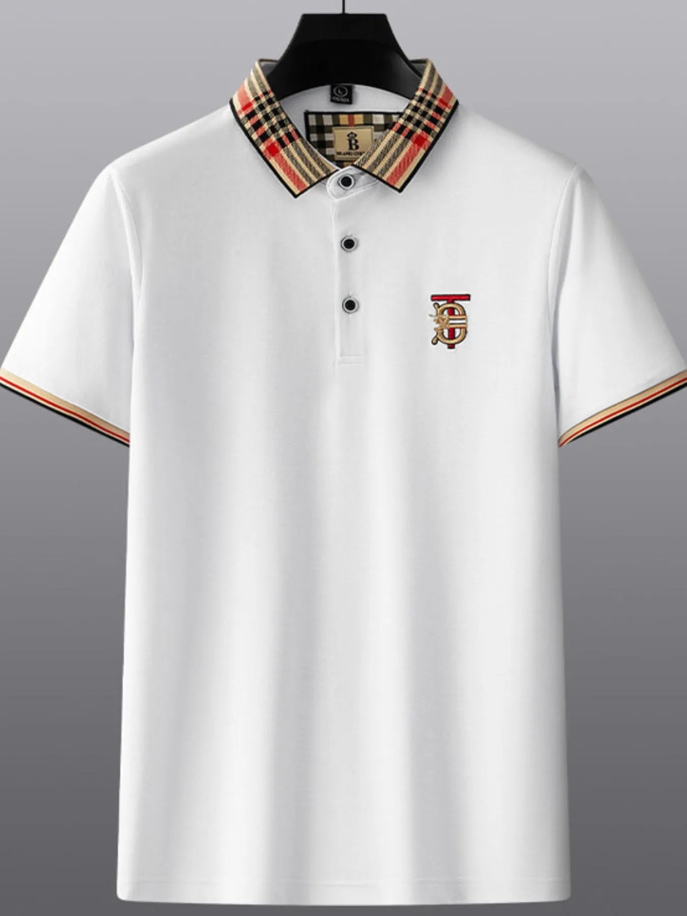 Men's Plus Size Classic Plaid Collar Casual Polo Shirt NicholesGifts