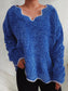 V-Neck Drop Shoulder Long Sleeve Sweater nicholesgifts