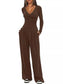 Casual Long Sleeve Top and Wide Leg Pants Set nicholesgifts