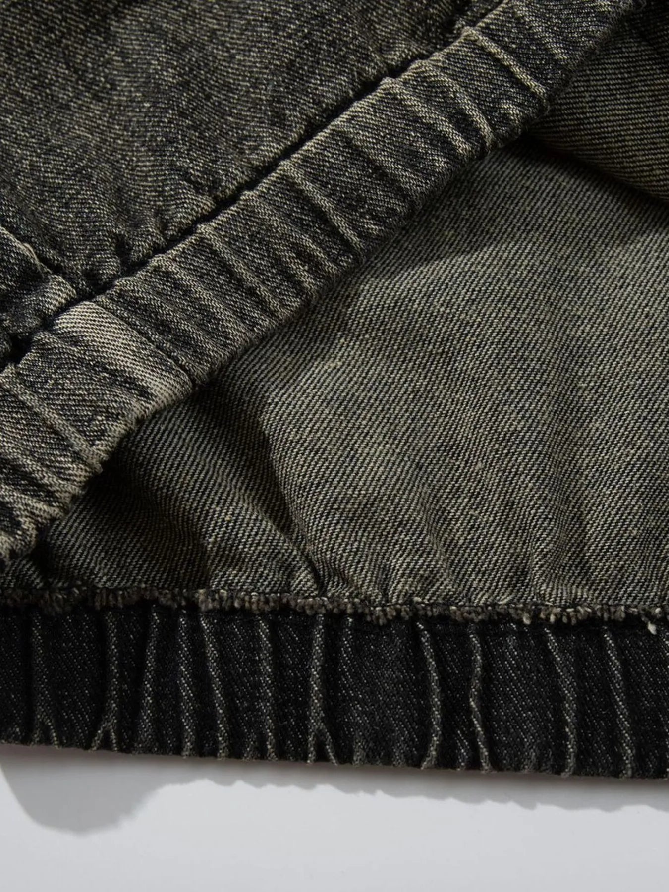 Men's Distressed Denim Patchwork Oversized Hoodie with Frayed Details NicholesGifts