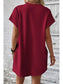 Women Pocketed Round Neck Short Sleeve Dress nicholesgifts