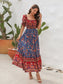 Floral Flounce Sleeve Midi Dress nicholesgifts