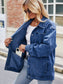 Button Up Denim Jacket with Pockets Trendsi