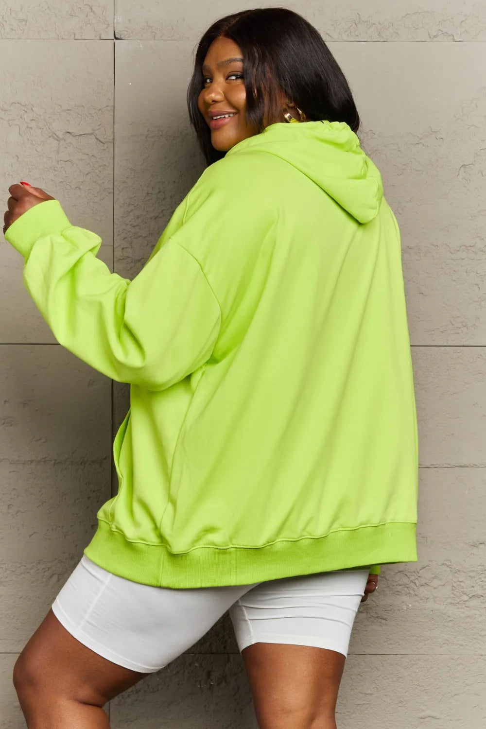Full Size Drawstring Long Sleeve Hoodie Trendsi