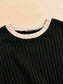 Contrast Round Neck Long Sleeve Top and Bootcut Pants Set nicholesgifts