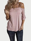 Full Size Cold Shoulder Three-Quarter Sleeve Blouse nicholesgifts