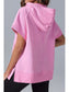 Women Half Zip Short Sleeve Hoodie nicholesgifts