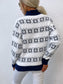 Snowflake Pattern Mock Neck Sweater nicholesgifts