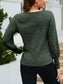 Ribbed Round Neck Lantern Sleeve Knit Top nicholesgifts