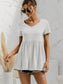 V-Neck Short Sleeve Babydoll Top nicholesgifts