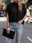 Swiss Dot Mock Neck Half Sleeve Blouse nicholesgifts